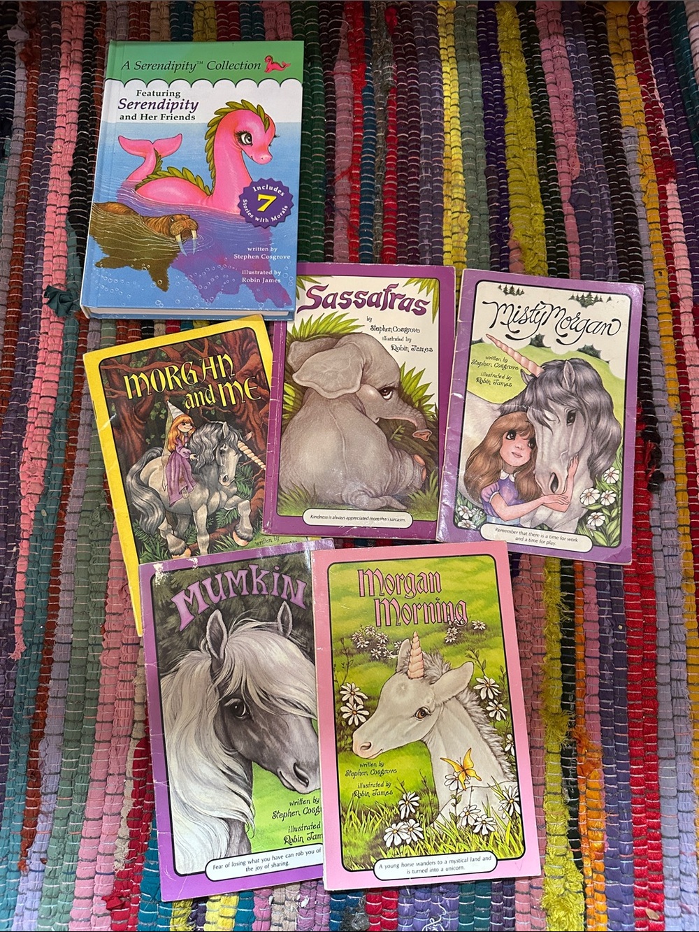 Serendipity Books Lot Stephen Cosgrove Robin James Vintage 1980s Unicorn Morgan